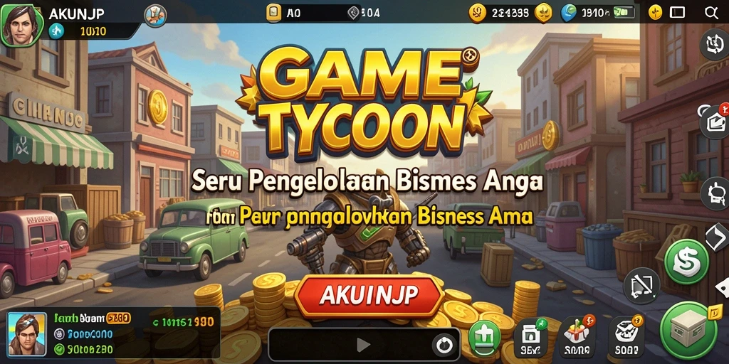 Gameplay seru AKUNJP dengan berbagai pilihan bisnis.