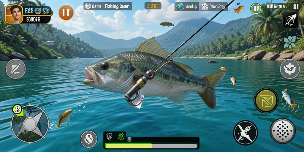 Tampilan gameplay E88 dengan aksi memancing yang seru dan interaktif.