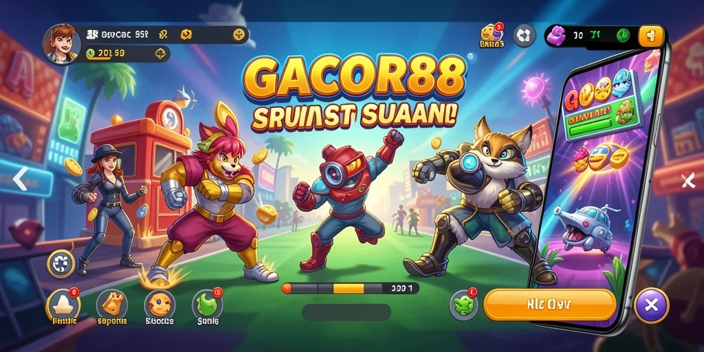 Screenshot GACOR88 menampilkan aksi gameplay yang seru dan penuh warna.
