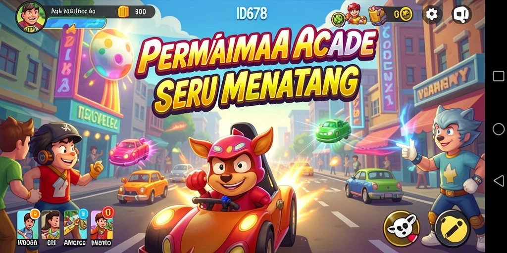 Tampilan gameplay seru dari game arcade ID678 yang menantang.