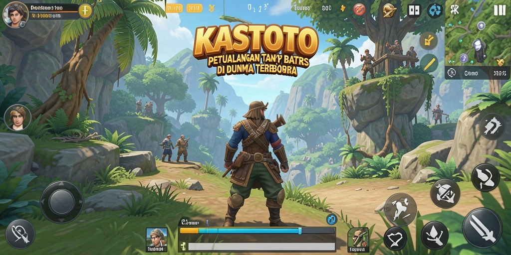 Tampilan gameplay KASTOTO yang menakjubkan di dunia terbuka.