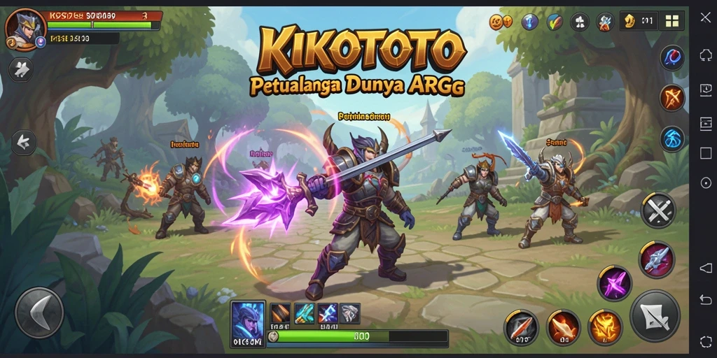 Gameplay KIKOTOTO menunjukkan pertarungan seru dan grafis yang menawan.