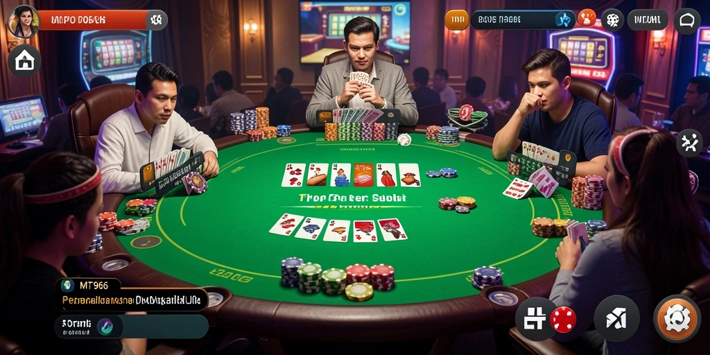 Tampilan gameplay Poker yang menegangkan dan mengasyikkan di MT966.
