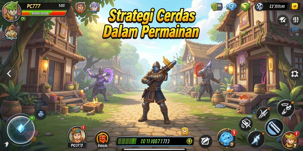 Tangkapan layar menampilkan pertempuran strategis dalam PC777.