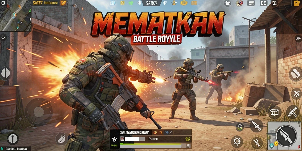 Gameplay intens di SATU77 dengan pertarungan Battle Royale yang mendebarkan.