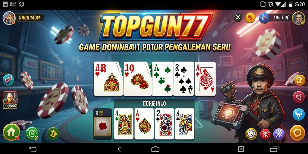 Screenshot gameplay TOPGUN77 yang menampilkan keseruan bermain Domino.