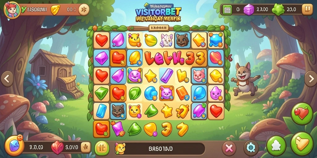 Gameplay seru dan menantang dari VISITORBET Match-3.