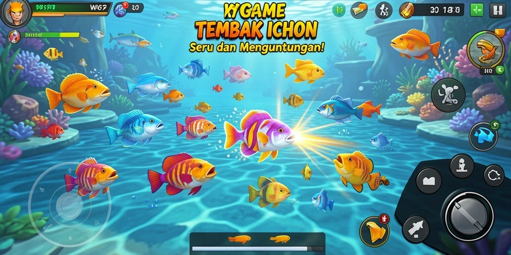 Tampilan gameplay W67 yang penuh aksi Tembak Ikan.